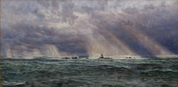 1885P2471 A North West Gale off the Longships Lighthouse