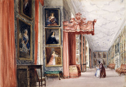 1927P671 Interior of the Long Gallery, Hardwick Hall, Derbyshire