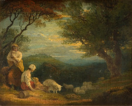 1947P75 Landscape With Women, Sheep and Dog