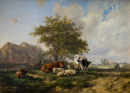 1908P23 Landscape With Cattle And Sheep