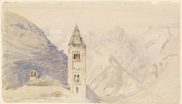 1905P6 Church Tower of Courmayeur