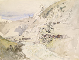1916P12 An Alpine Valley, the Matterhorn in the Distance