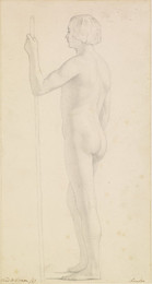 1906P672 Male - Academic Study of a Nude holding a Staff
