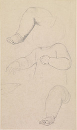 1906P688 Oure Ladye of Saturday Night - Three Studies of Arms and Legs of Child on Madonna's Knees