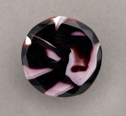 1953F503 Marbled purple & white glass button