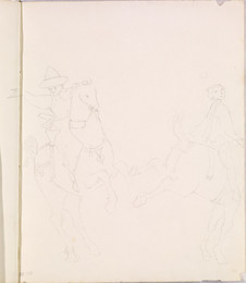 1952P6.108 Sketches of two figures on horseback