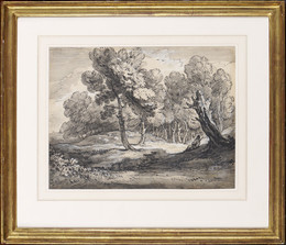 1953P196 Wooded Landscape With Shepherd And Sheep