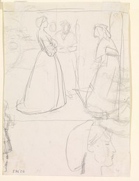 1906P576 Christina Rossetti's Maude Clare - Figure and Head Studies