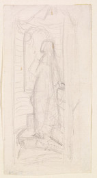 1906P596 Tennyson's St Agnes Eve - Compositional Sketch