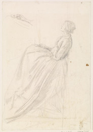 1906P597 Female - Sketch of a Seated Woman Holding Lamp