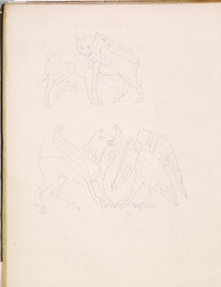 1952P6.41 Sketch of French heraldic creatures