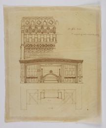 1974M3.164 Wilkinson Tracing, Design for a fireplace and chimney piece at Speke Hall