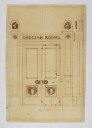 1974M3.184 Wilkinson Tracing, Design for a door for a set of 'Grecian Rooms'