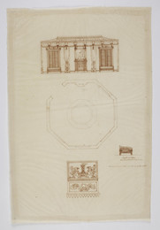 1974M3.57 Wilkinson Tracing, Design for an octagonal room with a floor plan