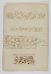 1974M3.121 Wilkinson Tracing, 4 designs for inlaid ornament
