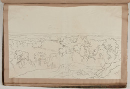 1994P24.32 Untitled scene with trees, lake and people