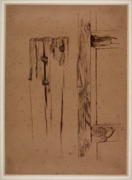 1906P804 Study of a Wooden Post and Fence