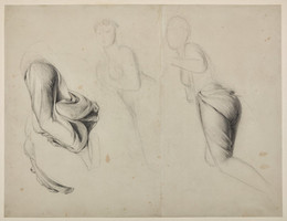 1906P831 Female Nude - Drapery Studies of a Reclining Nude