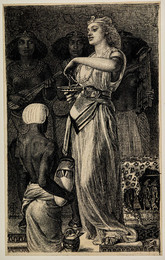 1906P832 Cleopatra dissolving the Pearl - Finished Design for the Wood Engraving