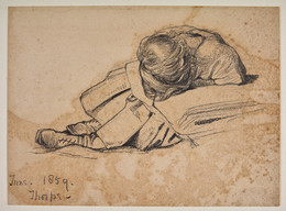 1906P858 Study of a girl seated on the ground