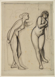 1906P879 Helen and Cassandra - Female Nude - Study of the two Figures