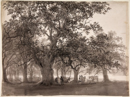 1926P607 Aston Park, Cattle and Figures Under Trees