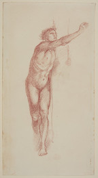1904P120 Male Nude - Study of Man Embracing Tree