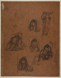 The Fates - Sketches of the Lovers and seated Figure