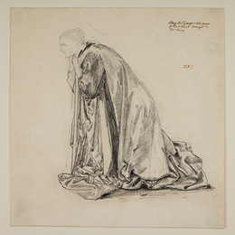 1927P489 St George Series - Drapery Study of Kneeling Figure for 'The Petition to the King'