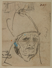 1927P499 St George Series - Study of Temple Priest's Head for 'The Princess draws the fatal Lot'