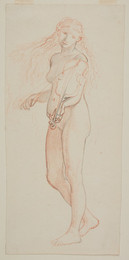 1927P574 Female Nude - Study of a Female Figure holding Violin