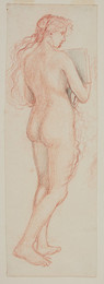 1927P576 Female Nude - Study of Figure with musical Instrument