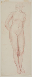 1927P581 Female Nude - Study of Figure with Hands Behind Back