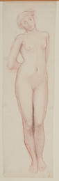 1927P580 Female Nude - Study of a Figure with Hands behind Back