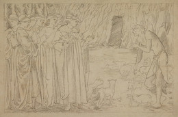 1927P645 The Hill of Venus - Walter, dressed in Rags, meets a Group of Knights