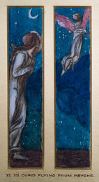 1922P204 Cupid and Psyche - Study for the Palace Green Mural - Psyche gazes in despair at Cupid flying away into the Night