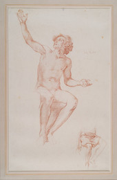 1924P73 Nude Study of a Seated Man