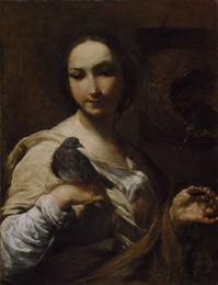 1955P112 Girl Holding a Dove