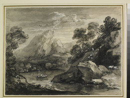 1953P189 Mountainous Landscape With A Boat On A Lake