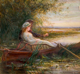 1892P41.7 Two Figures In A Boat