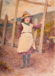 1901P31.6 Girl at a Gate