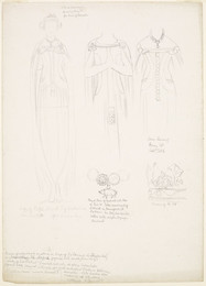 1985P76 Studies of Female Tomb Sculpture, a Collar and Crown
