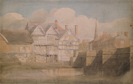 1907P331 Old Houses and Wye Bridge, Hereford