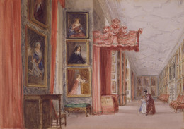 1927P671 Interior of the Long Gallery, Hardwick Hall, Derbyshire