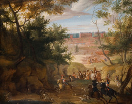 1966P27 View Of Versailles With Louis XIV And Huntsmen