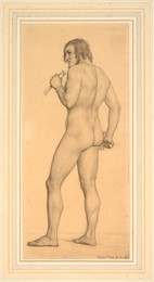 1906P709 Male - Academic nude Study posed as a Sculptor