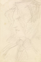 1904P264 Female - Sketch of Woman's Head in Bonnet