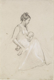 1906P678 Infant's Repast - Study of a Mother and Child