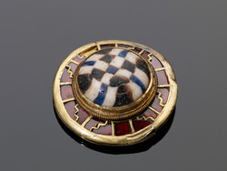 541 Apical Gold and Millefiori Glass Disc [K545]