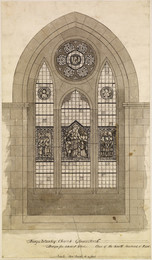 1927P432 Design For Stained Glass - Kings Stanley Church, Gloucestershire